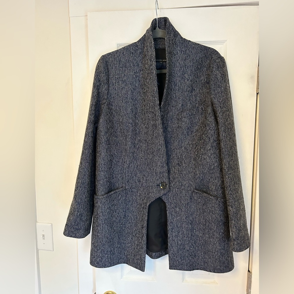 Marissa Webb navy tweed oversized blazer